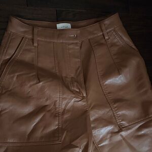 Wilfred Tan Leather Trousers